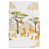 Savannah Afrikaanse dieren gele verjaardag Medium Cadeauzakje (Voorkant)