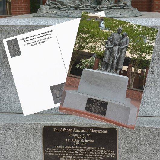 Savannah Afro-Amerikaanse Monument Fotografie Briefkaart