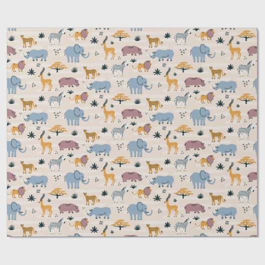 Savannah Animals Cadeaupapier (Vlak)