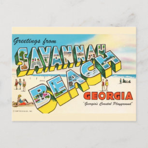 Savannah Beach Georgia 2 ansichtkaart Briefkaart