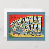 Savannah Beach Georgia 2 Ansichtkaart Briefkaart (Voorkant / Achterkant)