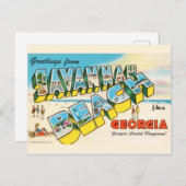 Savannah Beach Georgia Groet  Briefkaart (Voorkant / Achterkant)