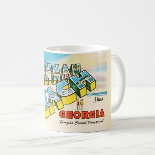 Savannah Beach Georgia Groet Mok (Voorkant rechts)