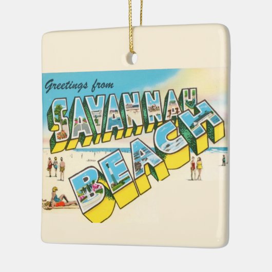 Savannah Beach Groeten Briefkaart Ornament (Links)