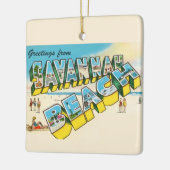 Savannah Beach Welkomst Ansichtkaart Ornament (Links)