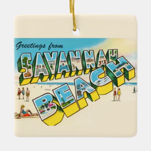 Savannah Beach Welkomst Ansichtkaart Ornament (Voorkant)