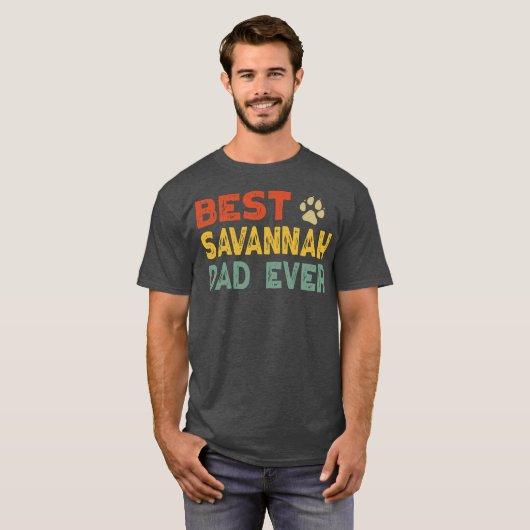 Savannah Cat Dad Owner Breeder Lover Kitten  T-shirt (Voorkant volledig)