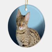 Savannah Cat Keramisch Ornament (Links)