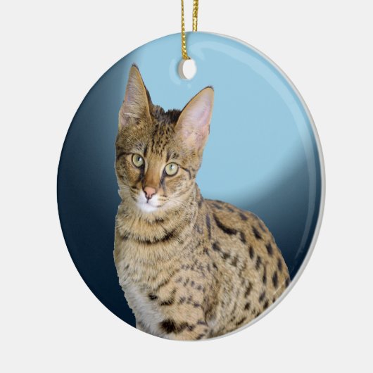 Savannah Cat Keramisch Ornament (Links)