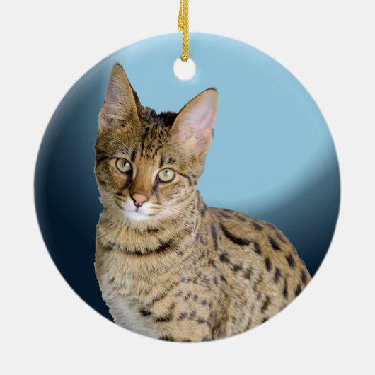 Savannah Cat Keramisch Ornament (Achterkant)