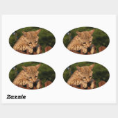 Savannah Cat Oval Sticker (Vel)