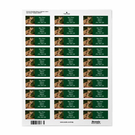 Savannah Cat Return Address Sticker (Full Sheet)