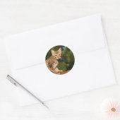 Savannah Cat Round Sticker (Envelop)