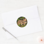 Savannah Cat Round Sticker (Envelop)