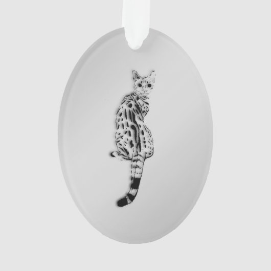 Savannah Cat Silver Ornament (achterkant)