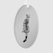 Savannah Cat Silver Ornament (voorkant)
