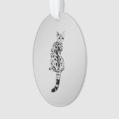 Savannah Cat Silver Ornament (voorkant)