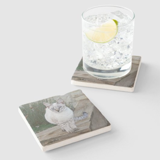 Savannah Cat Square Onderzetter (Zijkant)