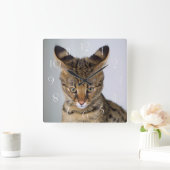Savannah ‎ Cat Vierkante Klok (Huis)