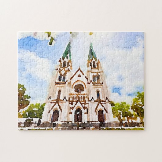 Savannah Cathedral Waterverf Foto Puzzle Legpuzzel (Horizontaal)