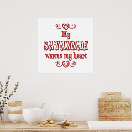 Savannah Cats bewarm mijn hart Poster (Keuken)