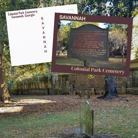 Savannah Colonial Park Gele koortsmarker Briefkaart