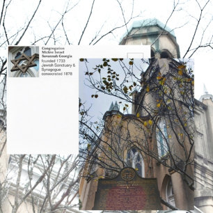 Savannah Congregatie Mickve Israel Fotografisch Briefkaart
