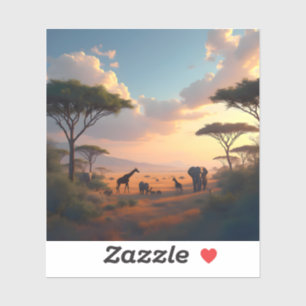 Savannah Dawn – Afrikaanse Zonsopgang Landschap Vi Sticker