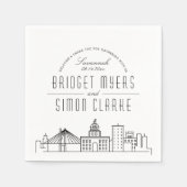 Savannah Deco Skyline | Huwelijksevenement Servet (Voorkant)