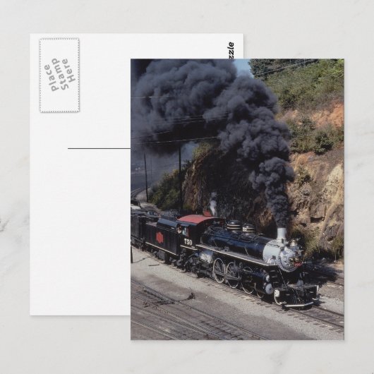 Savannah en Atlanta Railway, 4-6-2, No. 750, Ashe Briefkaart (Voorkant / Achterkant)