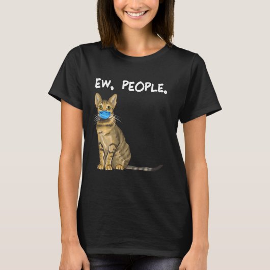 Savannah Ew People Cat Wearing Face Mask T-shirt (Voorkant)