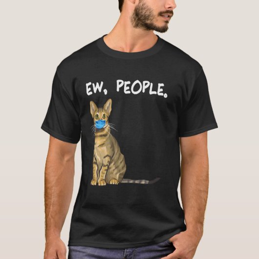 Savannah Ew People Cat Wearing Face Mask T-shirt (Voorkant)