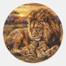 Savannah Familielleeuw Sticker | Arte a Oil Wildli