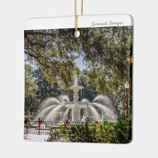Savannah Fountain Holiday Ornament (Links)