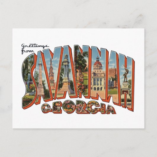 Savannah GA Briefkaart (Voorkant)