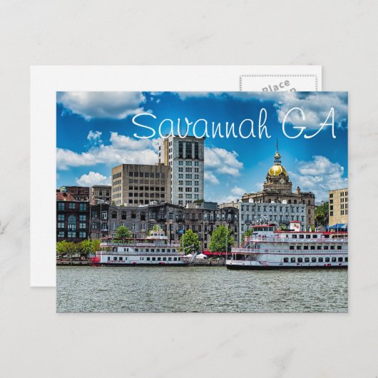 Savannah GA Briefkaart (Voorkant / Achterkant)