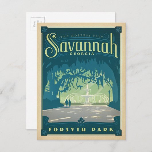 Savannah, GA Briefkaart (Voorkant / Achterkant)