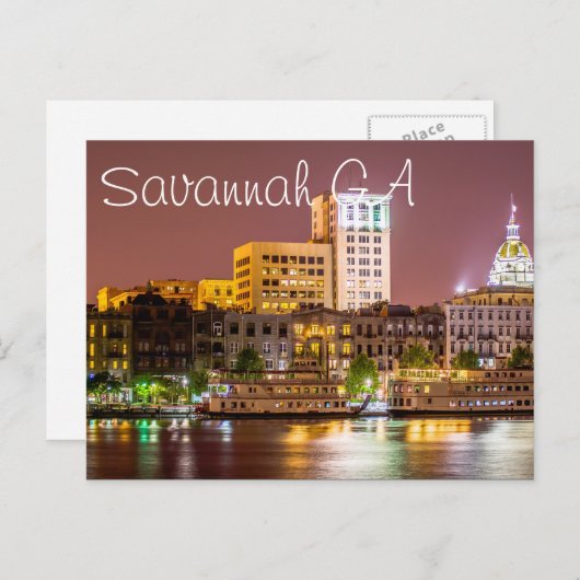 Savannah GA Briefkaart (Voorkant / Achterkant)