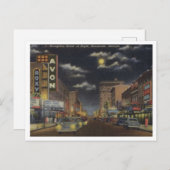 Savannah GA, Broughton St, 1940 Uitzicht Briefkaart (Voorkant / Achterkant)