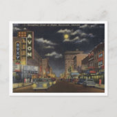 Savannah GA, Broughton St, 1940 Uitzicht Briefkaart (Voorkant)