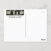 Savannah GA Colonial Park Cemetery Fotografisch Briefkaart (Achterkant)