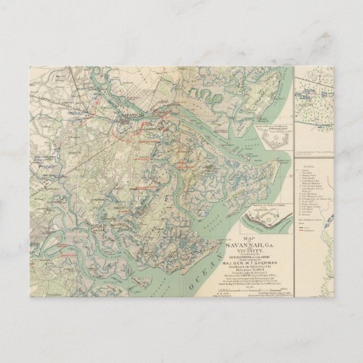 Savannah, Ga en omgeving Briefkaart (Voorkant)