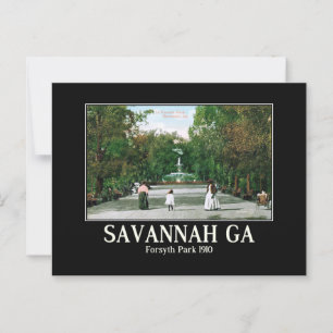Savannah GA Forsyth Park 1900s  geïnspireerd Briefkaart