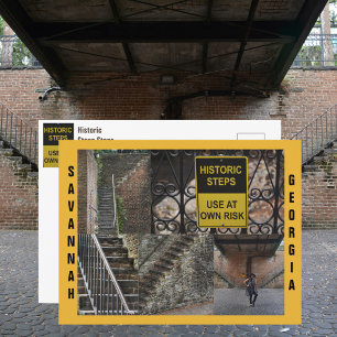 Savannah GA Historische stappen Briefkaart