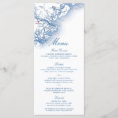 Savannah GA Kaart Elegante Navy Blue Wedding (Voorkant)