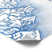 Savannah GA Kaart Trouwwinkel Muur Art Print (Hoek)