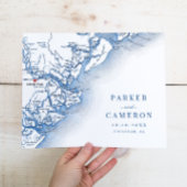 Savannah GA Kaart Trouwwinkel Muur Art Print