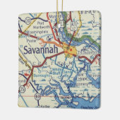 Savannah GA Map Keramisch Ornament (Links)