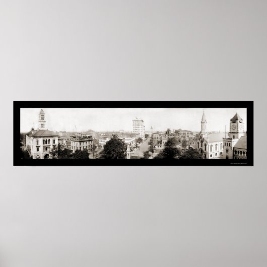 Savannah GA Panoramic Photo 1909 Poster (Voorkant)