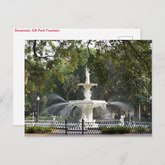 Savannah, GA Park Briefkaart (Voorkant / Achterkant)
